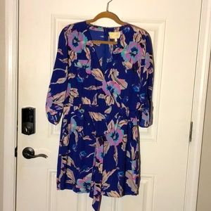 Yumi Kim Satin Floral Wrap Dress size L